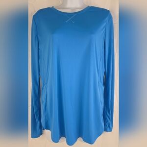 Ewedoos Sun Shirt UPF 50 Long Sleeve Workout Lightweight Blue Size Large B-2314